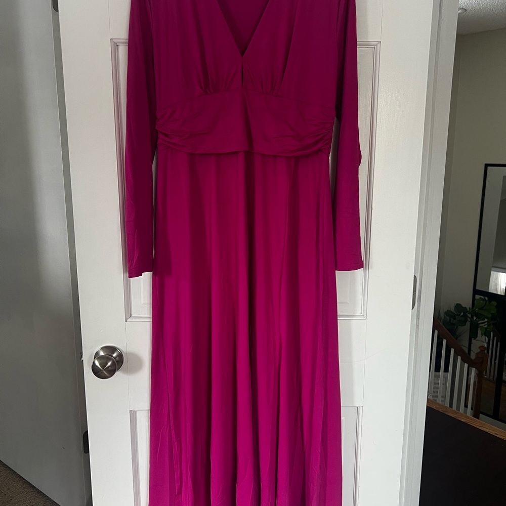 Chic Fuchsia Long Sleeve Dress